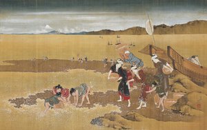 Shell indsamling af Katsushika Hokusai