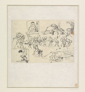 Shishi-skitser af Katsushika Hokusai