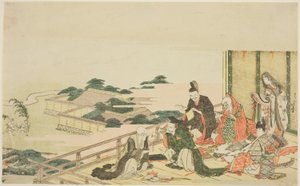Seks udødelige digtere forbereder sig til Tanabata-festivalen af Katsushika Hokusai