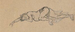 Sovende mand, slutningen af det 18.-begyndelsen af det 19. århundrede. af Katsushika Hokusai
