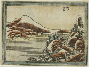 Snow at Dusk at Hira (Hira no bosetsu), fra serien Eight Views of Omi in Etching Style (Doban Omi hakkei) af Katsushika Hokusai