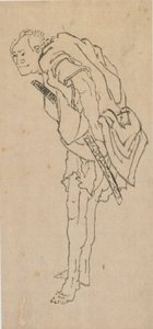 Stående mand, slutningen af det 18.-begyndelsen af det 19. århundrede. af Katsushika Hokusai