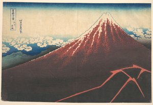 Storm ved foden af Fuji-bjerget (Sanka no haku u), fra serien »De 36 udsigter over Fuji-bjerget« (Fugaku sanjūrokkei) af Katsushika Hokusai