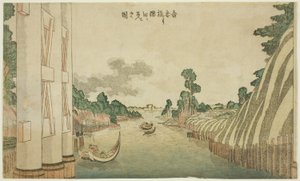 Sumida-floden set fra Azuma-broen (Azumabashi yori Sumida wo miru no zu), fra en gruppe landskaber i vestlig stil af Katsushika Hokusai