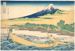 Tago-bugten nær Ejiri på Tōkaidō (Tōkaidō Ejiri Tago no ura ryaku zu), fra serien »De 36 udsigter over Fuji« (Fugaku sanjūrokkei) af Katsushika Hokusai