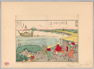 Indgangen til Tokaido ved Takanawa (Takanawa no chidori) af Katsushika Hokusai