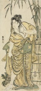 Skuespilleren Ichikawa Komazo som en kvinde med pjusket hår, ca. 1791 af Katsushika Hokusai