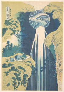 Amida-vandfaldet i de fjerne egne af Kisokaidō-vejen (Kisoji no oku Amida-ga-taki), fra serien »En rundrejse til vandfald i forskellige provinser« (Shokoku taki meguri) af Katsushika Hokusai