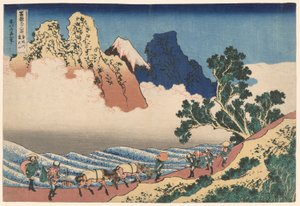 Bagsiden af Fuji-bjerget set fra Minobu-floden (Minobugawa Urafuji), fra serien Thirty-six Views of Mount Fuji (Fugaku sanjūrokkei) af Katsushika Hokusai