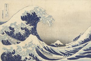 Den store bølge ud for Kanagawa, ca. 1830 (træbloktryk)