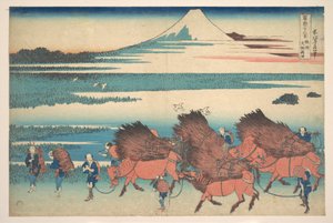 »De nye marker ved Ōno i Suruga-provinsen« (Sunshū Ōno shinden), fra serien »De 36 udsigter over Fuji-bjerget« (Fugaku sanjūrokkei) af Katsushika Hokusai