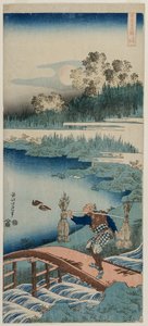 The Rush Gatherer, fra serien A True Mirror of Chinese and Japanese Poetry, 1834-1835. af Katsushika Hokusai