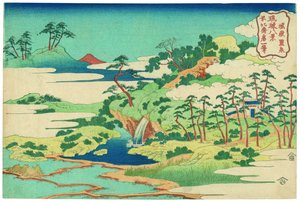 Det hellige springvand ved Castle Peak af Katsushika Hokusai