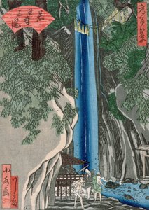 Vandfaldet (træsnit i farver) af Katsushika Hokusai