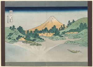 Seksogtredive udsigter over Mt. Fuji: Overfladen af Lake Misaka i Kai-provinsen af Katsushika Hokusai