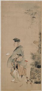 To entertainere slentrer på nytår, Edo-perioden, ca. 1798-1801. af Katsushika Hokusai