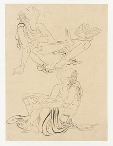 To mænd slapper af om sommeren, Edo-periode, 1800-tallet. af Katsushika Hokusai