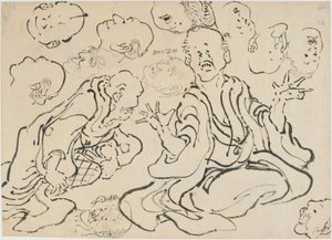 Forskellige ansigter, Edo-periode, ca. 1830. af Katsushika Hokusai