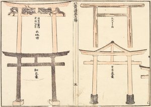 Forskellige typer torii-buer af Katsushika Hokusai