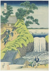Vandfald ved Aoigaoka i Edo, ca. 1833 af Katsushika Hokusai
