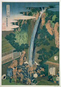 Robens vandfald, Oyama, Japan, 1827 af Katsushika Hokusai