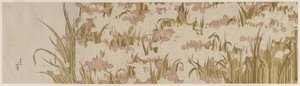 Hvide og lilla iris af Katsushika Hokusai