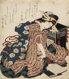 Kvinde læser en bog, 1822 af Katsushika Hokusai
