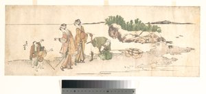 Kvinder i et landskab af Katsushika Hokusai