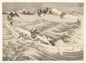 Yatsugatake i Shinano-provinsen, 1834-35 (træblok) af Katsushika Hokusai