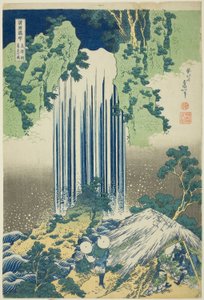Yoro vandfald i Mino Province (Mino No This Yo No Taki), fra serien Tour of the Waterfals i forskellige beviser (Shokoku Takimeguri) af Katsushika Hokusai