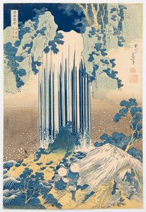 Yōrō-vandfaldet i Mino-provinsen, fra serien »Rundrejse til vandfaldene i forskellige provinser« af Katsushika Hokusai