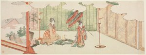 Ung pige danser i en adelsmands palæ af Katsushika Hokusai
