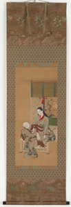 En pige, der sidder på en veranda, Edo-periode, 1700-tallet. af Kawamata Tsuneyuki