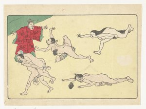 Hofmand og nøgne personer The Big Tail (serietitel) af Kawanabe Kyosai