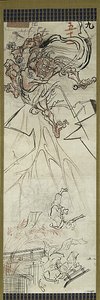 Lightning God, en af seks skitser af Kawanabe Kyosai