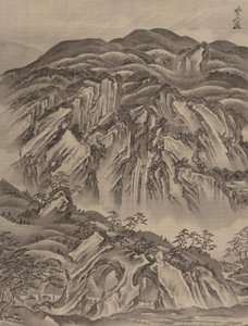 Klippelandskab, ca. 1887. af Kawanabe Kyosai
