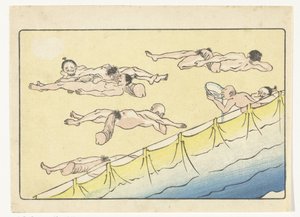 hvilende mænd The Big Tail (serietitel) af Kawanabe Kyosai