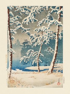 Senzokuike (Senzoku-dammen) (1928) af Kawase Hasui