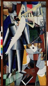 Aviator. Maleri af Kasimir Severinovich Malevich (Malevich, Malevic) (1878-1935), olie på lærred af Kazimir Severinovich Malevich