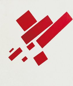 Otte røde rektangler. Maleri af Kazimir Severinovich Malevich (Malevich, Malevic) (1878-1935)