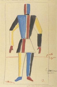 Futurist Strongman. Kostumedesign til operaen Victory over the sun efter A. Kruchenykh af Kazimir Severinovich Malevich
