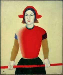 Pige med rød stav af Kazimir Severinovich Malevich
