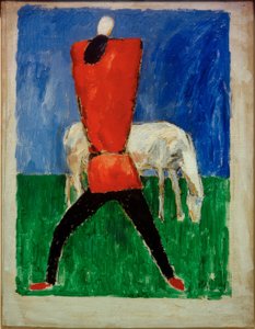 Mand og hest af Kazimir Severinovich Malevich