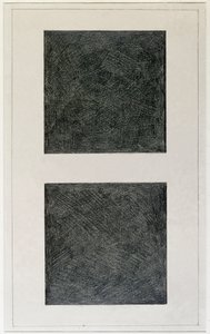 Suprematistisk element: to firkanter (olie på lærred, 20. århundrede) af Kazimir Severinovich Malevich