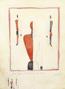 Tre suprematistiske figurer, ca. 1921-2 af Kazimir Severinovich Malevich