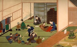 Gruppe af geishaer, af Kawahara Keiga (1786-cirka 1860), akvarel, Japan, japansk civilisation, begyndelsen af 1800-tallet