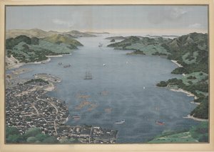 Udsigt over Nagasaki-bugten, ca. 1833.