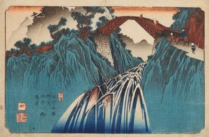 Nojiri, udsigt over Inagawa-broen, tavle 41 i serien: De 69 etaper på Kisokaido-vejen / Kisokaido rokujukyu tsugi-no uchi