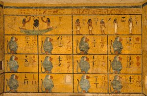 Bavianer, vægmaleri i Kong Tutankhamons grav; KV52, Kongernes Dal, Theben..., 2003 (foto) af Kenneth Garrett