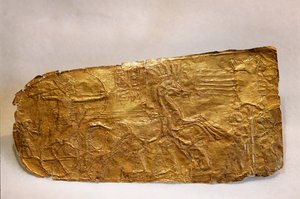 Guldpanel fra Tutankhamons grav, Det Nye Rige, 2002 (foto) af Kenneth Garrett